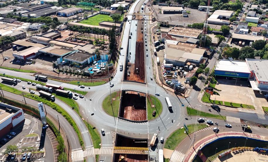 Obras do novo Trevo do Catuaí em Maringá