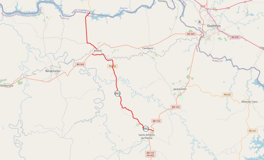 PR-092 entre Santo Antonio da Platina e Andirá