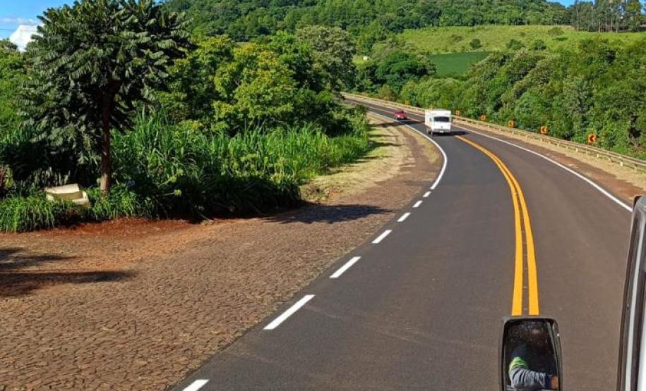 PRC-158 em Rio Bonito do Iguaçu, serviços de reperfilagem e sinalização