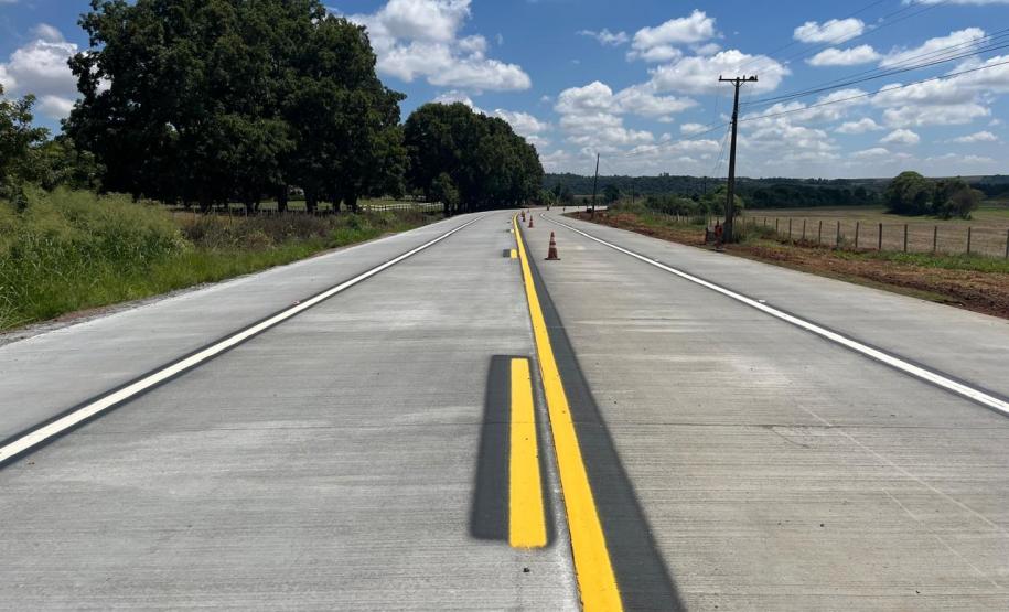 Restauração da PR-151 entre Ponta Grossa e Palmeira tem os primeiros quilômetros prontos