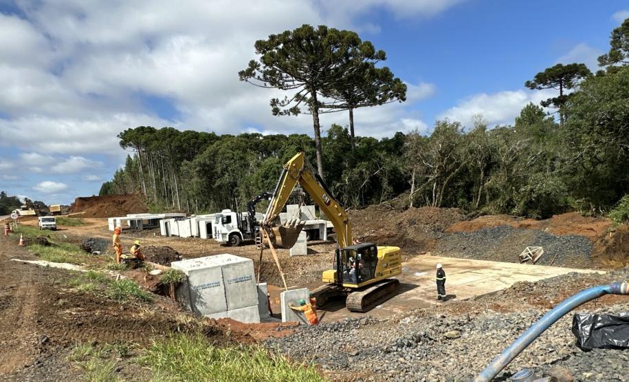 Duplicação em concreto da PRC-466 entre Turvo e Palmeirinha chega a 22,7% de execução