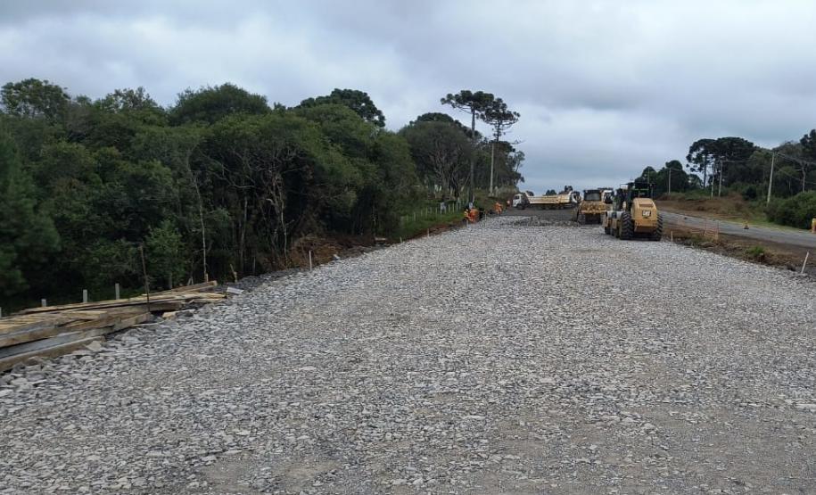 Duplicação em concreto da PRC-466 entre Turvo e Palmeirinha chega a 22,7% de execução