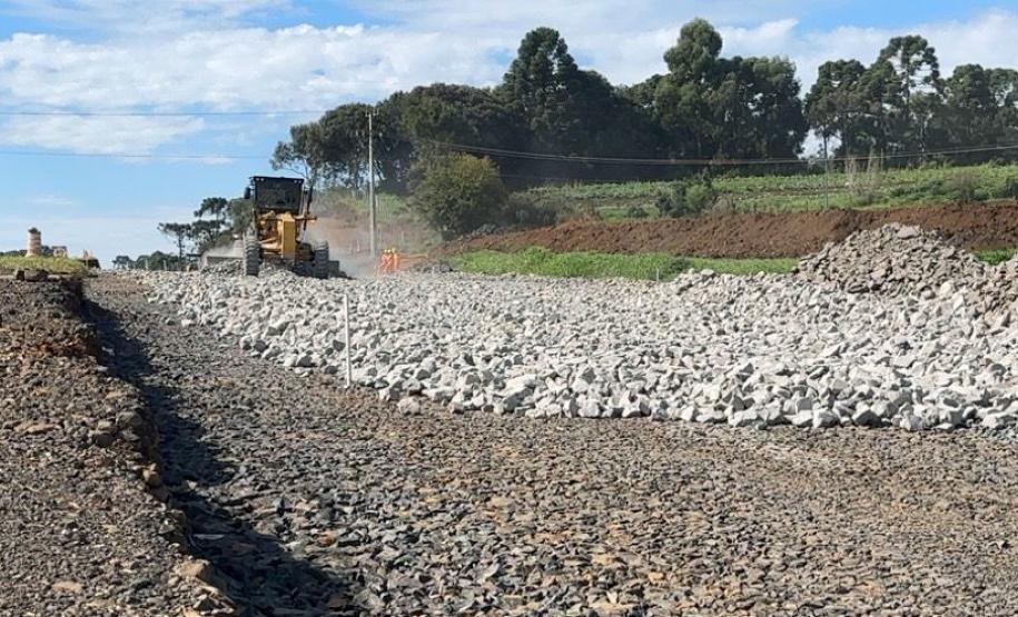 Duplicação em concreto da PRC-466 entre Turvo e Palmeirinha chega a 22,7% de execução