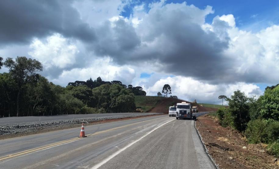 Duplicação em concreto da PRC-466 entre Turvo e Palmeirinha chega a 22,7% de execução