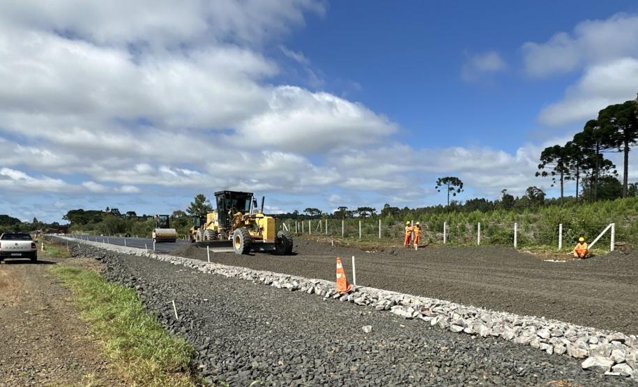 Duplicação em concreto da PRC-466 entre Turvo e Palmeirinha chega a 22,7% de execução