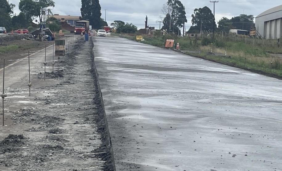 Duplicação em concreto da PRC-466 entre Turvo e Palmeirinha chega a 22,7% de execução