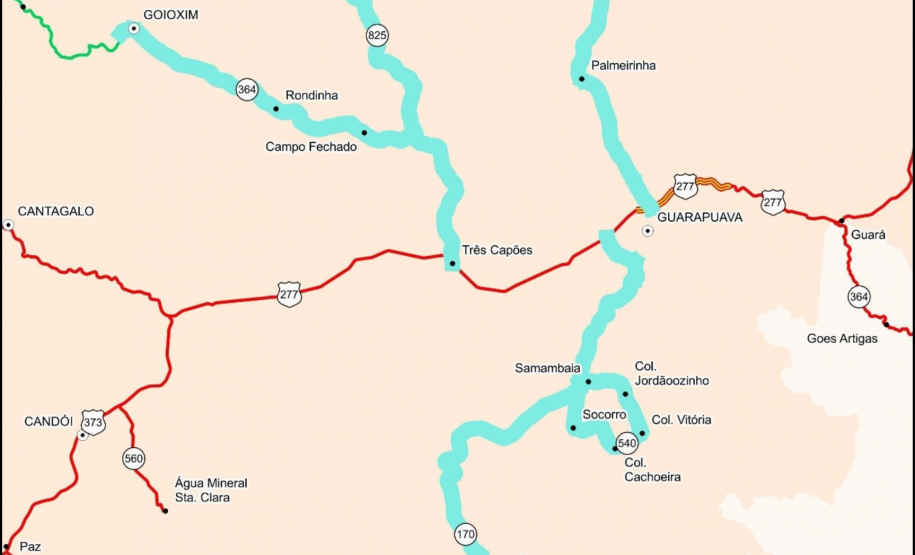 DER/PR recupera acostamentos da PR-170 no perímetro urbano de Pinhão