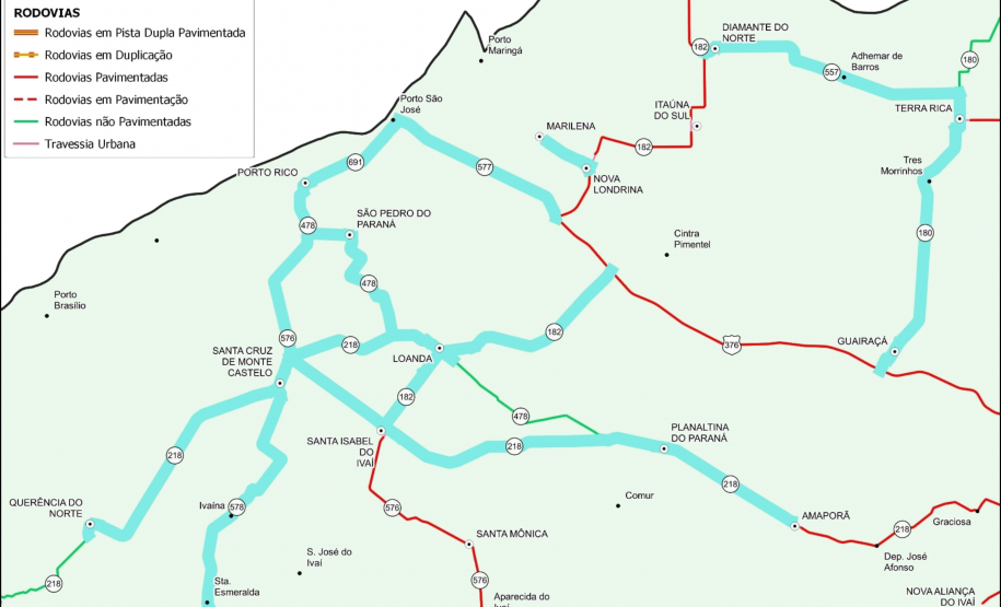 DER/PR começa conservação entre Santa Cruz de Monte Castelo e Querência do Norte