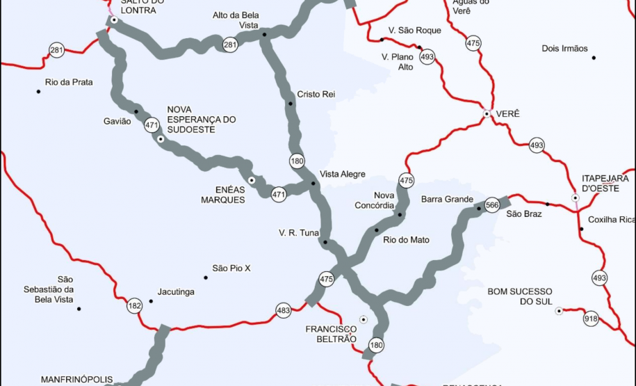 DER/PR executa serviços de conservação na PR-180 entre Marmeleiro e Santa Catarina