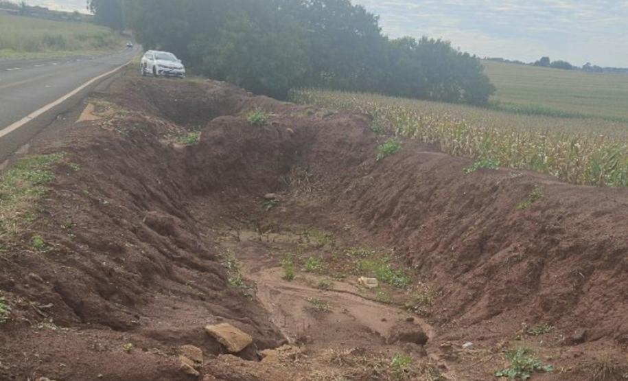 DER/PR vai corrigir erosão e melhorar drenagem de águas em rodovia de Ourizona