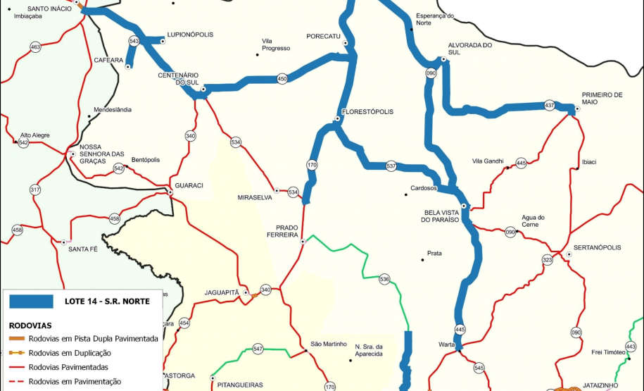 PR-537 entre Bela Vista do Paraíso e Florestópolis recebe serviços de conservação