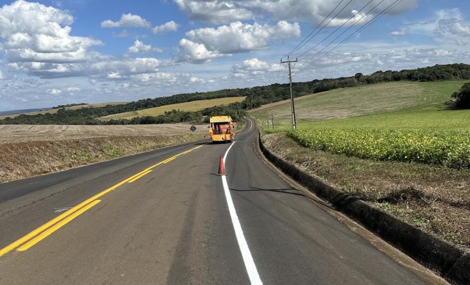 PR-662: rodovia de Foz do Jordão recebe nova sinalização horizontal definitiva