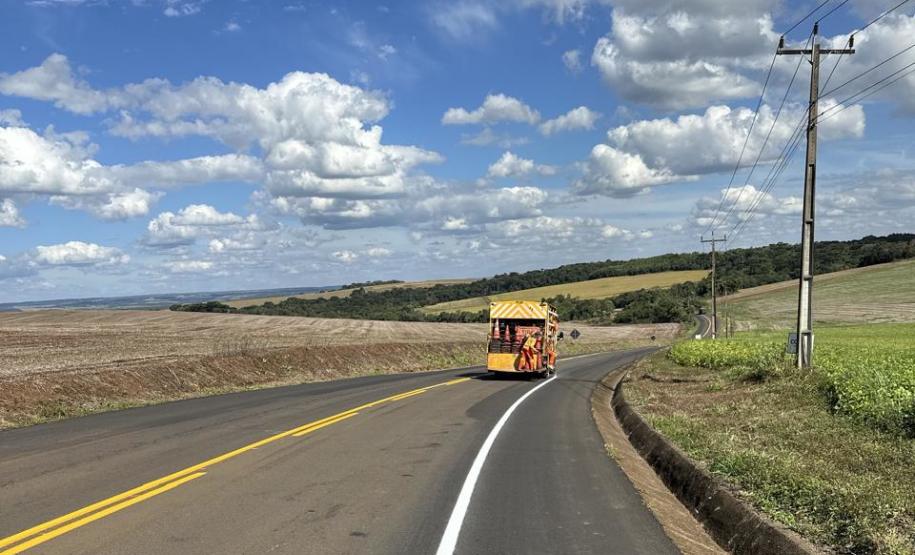 PR-662: rodovia de Foz do Jordão recebe nova sinalização horizontal definitiva