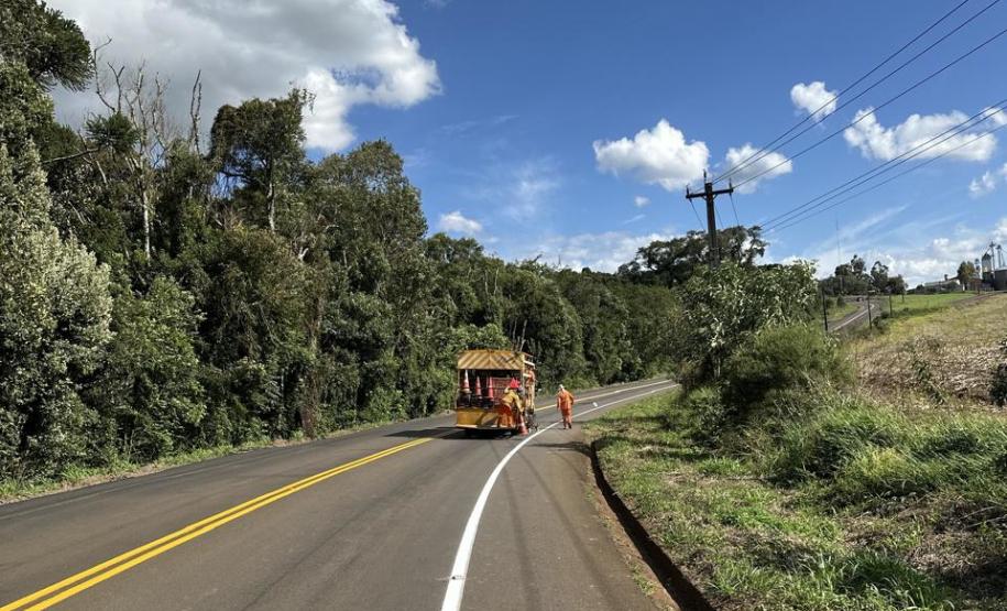 PR-662: rodovia de Foz do Jordão recebe nova sinalização horizontal definitiva