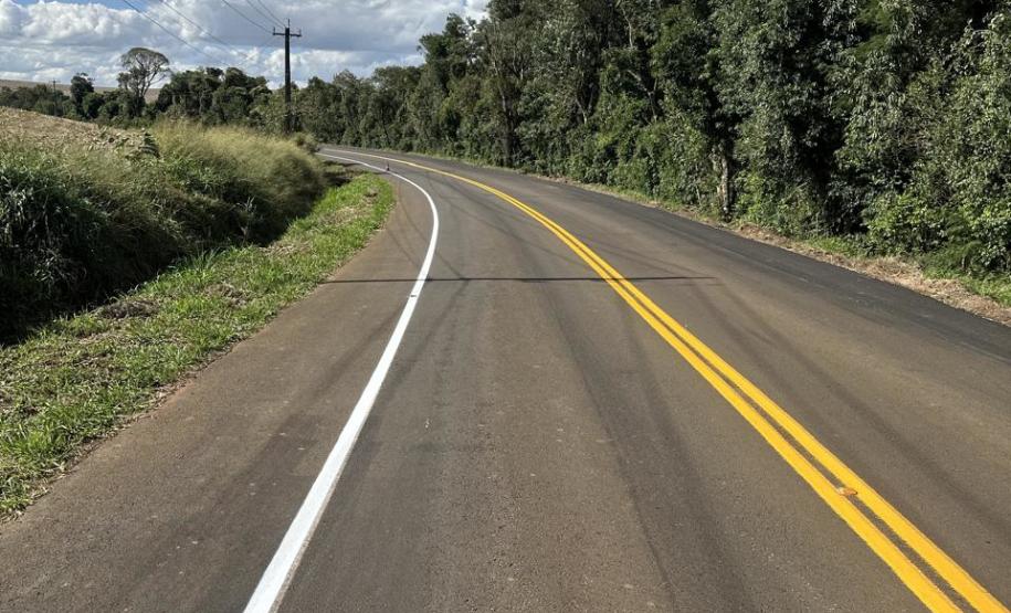 PR-662: rodovia de Foz do Jordão recebe nova sinalização horizontal definitiva