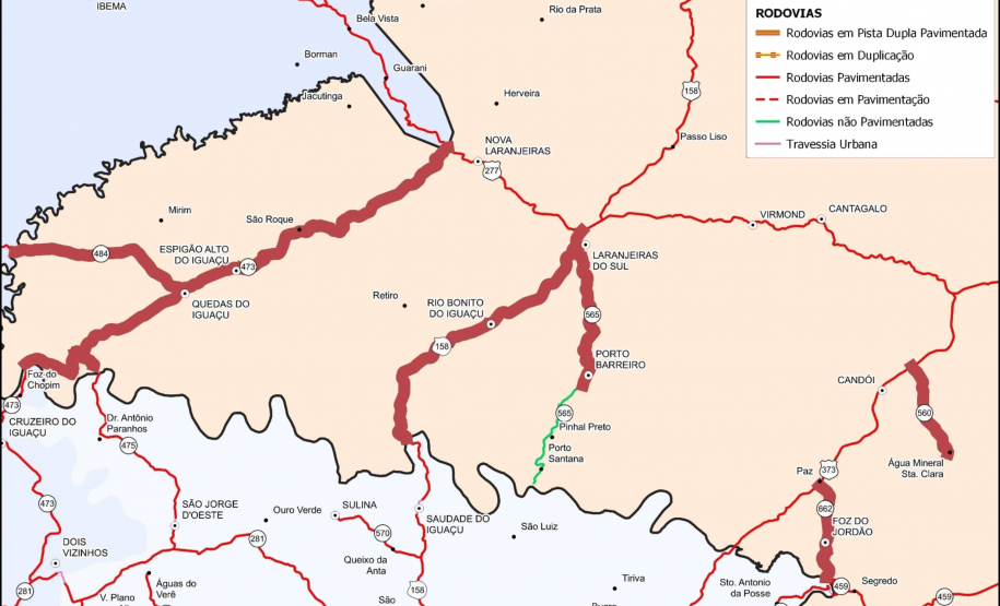 PR-662: rodovia de Foz do Jordão recebe nova sinalização horizontal definitiva