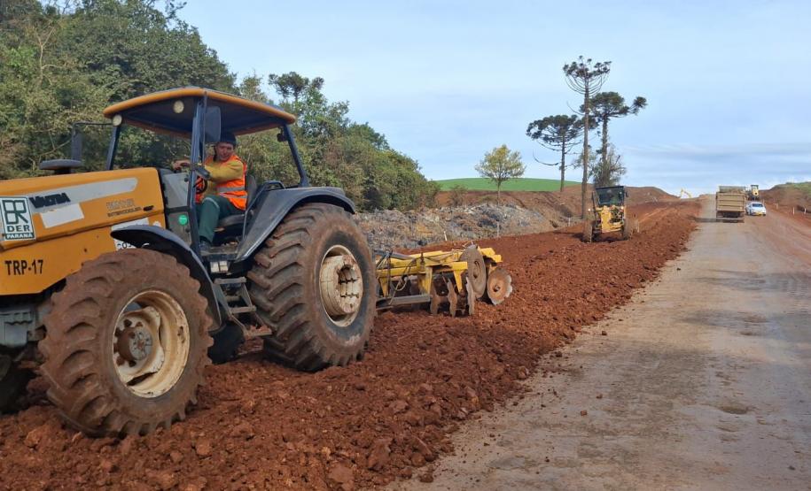No 3° mês, pavimentação da rodovia entre Imbaú e Reserva chega a 7,5% de execução