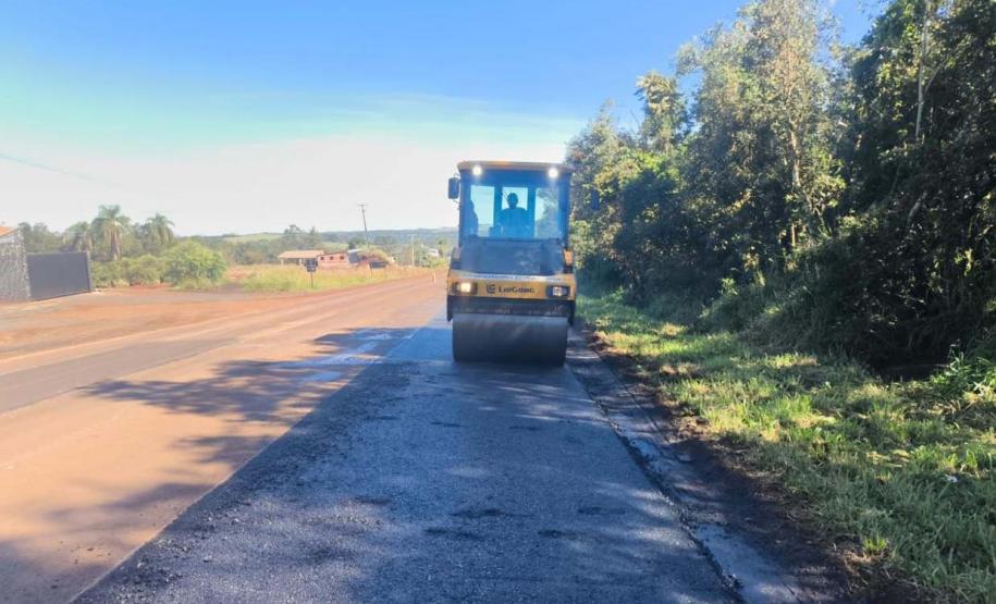 DER/PR faz melhorias nos acostamentos da PRC-158 em Rio Bonito do Iguaçu