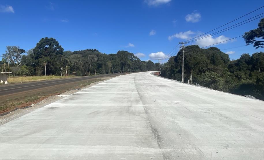 Obras de duplicação em concreto da PRC-466 entre Turvo e Palmeirinha ultrapassam 45%
