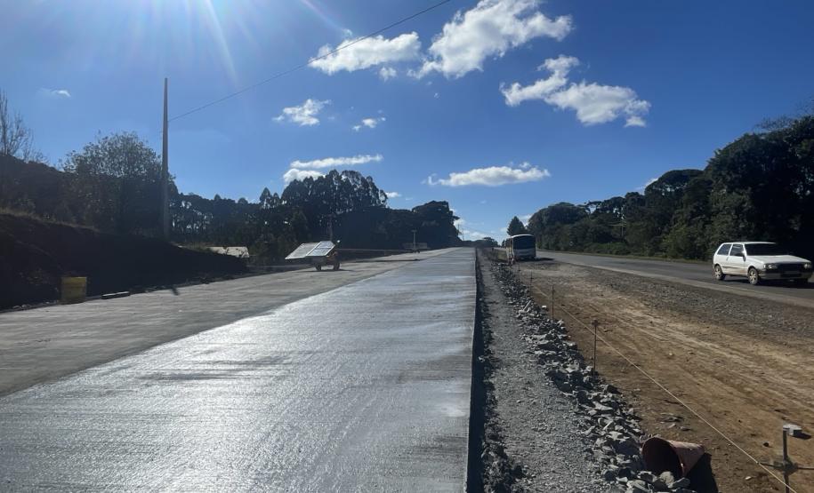 Obras de duplicação em concreto da PRC-466 entre Turvo e Palmeirinha ultrapassam 45%
