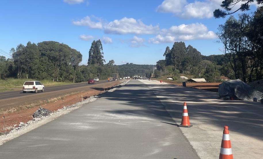 Obras de duplicação em concreto da PRC-466 entre Turvo e Palmeirinha ultrapassam 45%