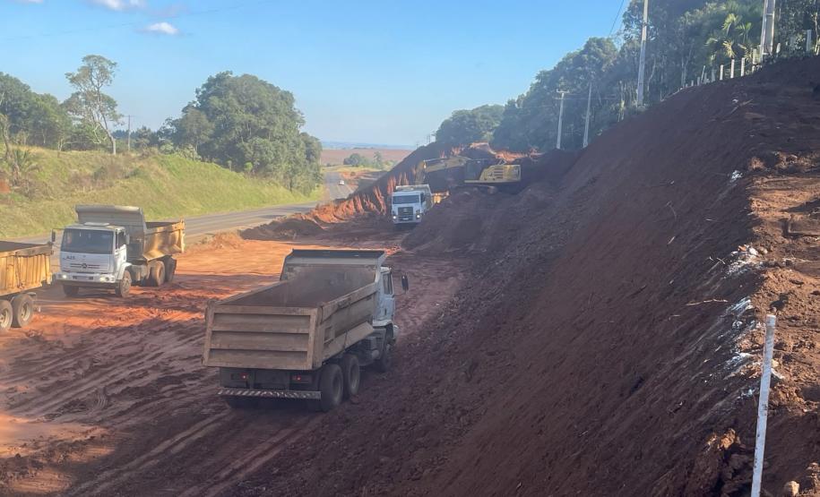 Obras de duplicação em concreto da PRC-466 entre Turvo e Palmeirinha ultrapassam 45%