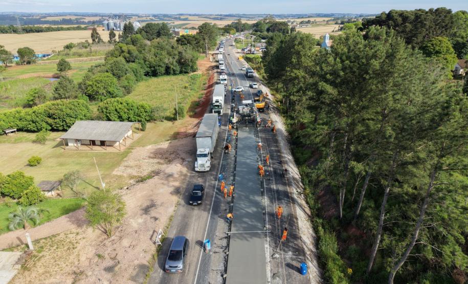 Em Palmeira, viaduto que integra obra de restauração em concreto da PR-151 está na fase final