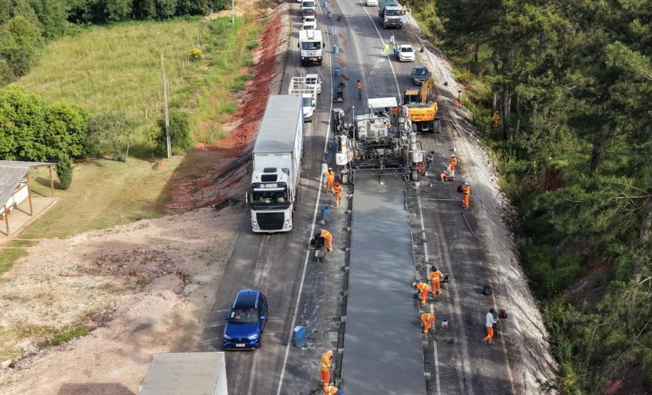 Em Palmeira, viaduto que integra obra de restauração em concreto da PR-151 está na fase final
