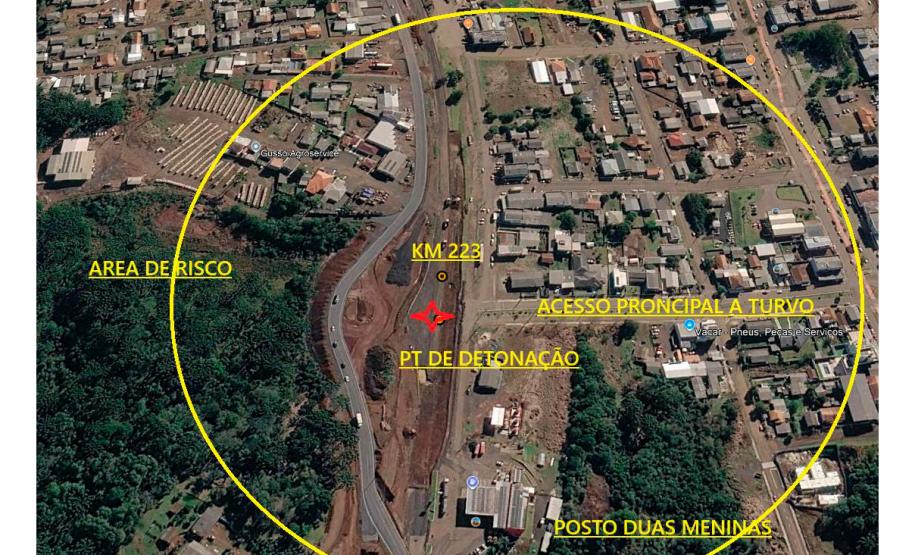 Detonação de rochas interditará a PRC-466 em Turvo na próxima sexta-feira
